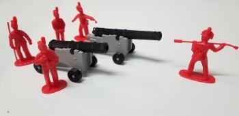 Image of Napoleonic Wars “BRITISH FORTRESS ARTILLERY” - 2 guns (grey/black) w/ 5 crew (red)