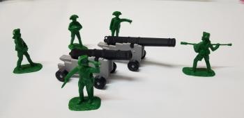 Image of Napoleonic Wars “RUSSIAN FORTRESS ARTILLERY” - 2 guns (grey/black) w/ 5 crew (green)