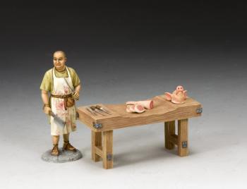 The Butcher's Table Set--single Roman Empire-era figure and table #50357
