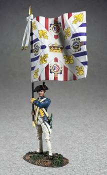 French Royal Deux-Ponts Ensign with Color, 1781--single figure with flag French Royal Deux-Ponts Ensign with Color, 1781--single figure with flag #50392