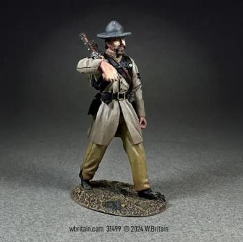 Image of Confederate Infantry Corporal in Frock Coat Marching--single marching figure