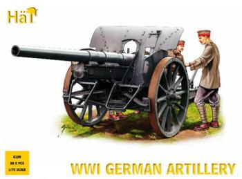 WWI German Artillery--4 Cannons and 4 Caissons Plus Crews #10295