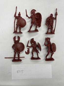 Russian-made Greek/Macedonian Hoplites (RED)--six figures in six poses--RETIRED--LAST ONE!! #50412