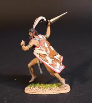 Libyan Mercenary, The Battle of Kadesh, 1274 BCE, New Kingdom Egyptians, The Ancients--single Libyan figure advancing with sword ready to swing down from right #50423