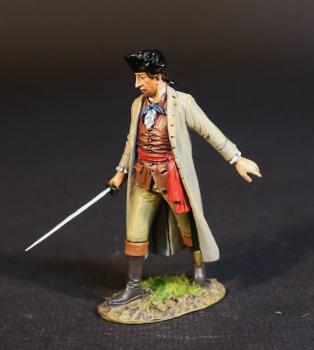 Image of Colonel William Prescott, The American Army, The Assault on the Redoubt at Breeds Hill, The Battle of Bunker Hill, June 17th 1775, The American War of Independence, 1775–1783--single figure with bared sword