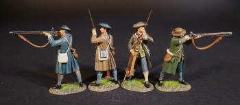 Image of Four Minutemen (2 standing firing, 2 standing ramming), The American Army, The Assault on the Redoubt at Breeds Hill, The Battle of Bunker Hill, June 17th 1775, The American War of Independence, 1775–1783--four figures