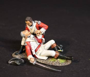 Image of The Death of Major John Pitcairn, British Marines, The Assault on the Redoubt at Breeds Hill, The Battle of Bunker Hill, June 17th 1775, The American War of Independence, 1775–1783--two figures on single base, two hats