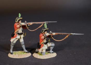 Two Infantryman (standing firing, kneeling firing), 84th (Coote's) Regiment of Foot, The British Army, The Battle of Wandewash, The Third Carnatic War, 22nd January 1760, The Seven Years War, 1756-1763--two figures Two Infantryman (standing firing, kneeling firing), 84th (Coote's) Regiment of Foot, The British Army, The Battle of Wandewash, The Third Carnatic War, 22nd January 1760, The Seven Years War, 1756-1763--two figures #50440