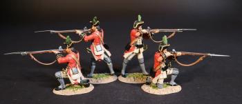 Image of Four Infantryman (2 standing firing, 2 kneeling firing), 84th (Coote's) Regiment of Foot, The British Army, The Battle of Wandewash, The Third Carnatic War, 22nd January 1760, The Seven Years War, 1756-1763--four figures