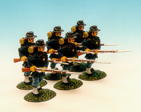 Six Advancing Infantrymen, 6th Wisconsin Regiment, Union Army, ACW--six figures--RETIRED--LAST TWO!! #1216