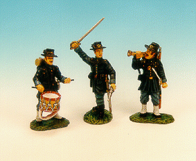 Officer, Drummer, and Bugler, 6th Wisconsin Regiment, American Civil War--three figures--RETIRED--LAST ONE!! #1218