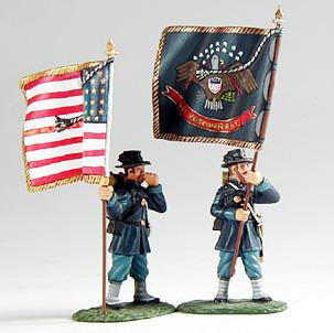 Two Standard Bearers (Stars and Stripes, Regimental Standard), 6th Wisconsin Regiment, Union Army, ACW--two figures with flags--RETIRED--LAST ONE!! #1219