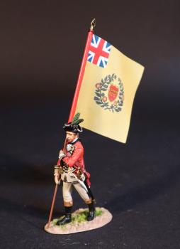 Image of Standard Bearer, 79th (Draper's) Regiment of Foot, The British Army, The Battle of Wandewash, The Third Carnatic War, 22nd January 1760, The Seven Years War, 1756-1763--single figure with flag