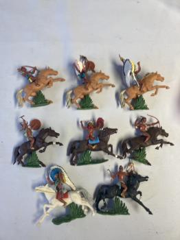 Swoppett Style American Indians Lot #3  (8 Mounted, 1 broken)- *Shows some paint wear #50659