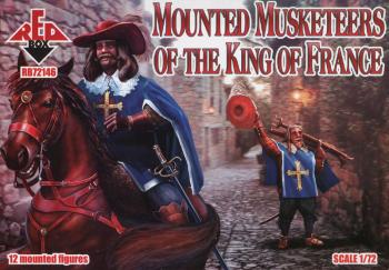 Mounted Musketeers of the King of France, 17th Century--12 figures in 12 poses and 12 horses in 6 horse poses (unpainted)--TWO IN STOCK. Mounted Musketeers of the King of France, 17th Century--12 figures in 12 poses and 12 horses in 6 horse poses (unpainted)--TWO IN STOCK. #50711
