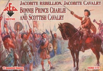 Bonnie Prince Charlie and Scottish Cavalry, Jacobite Cavalry, Jacobite Rebellion, 1745--12 figures in 12 poses and 12 horses in 6 horse poses (unpainted)--THREE IN STOCK. Bonnie Prince Charlie and Scottish Cavalry, Jacobite Cavalry, Jacobite Rebellion, 1745--12 figures in 12 poses and 12 horses in 6 horse poses (unpainted)--THREE IN STOCK. #50714