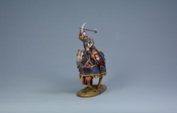 Ottoman Heavy Cavalry Mace Wielding (silver armor), Ottoman Empire--single mounted figure swinging mace #50800