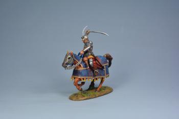 Ottoman Heavy Cavalry Ready To Cut Down (silver armor), Ottoman Empire--single mounted figure swinging sword #50801