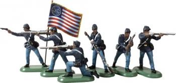 Union U.S.C.T. Infantry Set No.1--6 Figures (only 5 poses)--FOUR IN STOCK. #50886