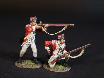 Two Marine Light Infantry (standing firing, kneeling reaching for reloads), British Marines, The Assault on the Redoubt at Breeds Hill, The Battle of Bunker Hill, June 17th 1775, The American War of Independence, 1775–1783--two figures Two Marine Light Infantry (standing firing, kneeling reaching for reloads), British Marines, The Assault on the Redoubt at Breeds Hill, The Battle of Bunker Hill, June 17th 1775, The American War of Independence, 1775–1783--two figures #50957