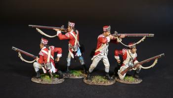 Image of Four Marine Light Infantry (2 standing firing, 2 kneeling reaching for reloads), British Marines, The Assault on the Redoubt at Breeds Hill, The Battle of Bunker Hill, June 17th 1775, The American War of Independence, 1775–1783--four figures--PRE-ORDERS. Image of Four Marine Light Infantry (2 standing firing, 2 kneeling reaching for reloads), British Marines, The Assault on the Redoubt at Breeds Hill, The Battle of Bunker Hill, June 17th 1775, The American War of Independence, 1775–1783--four figures--PRE-ORDERS.