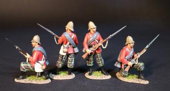 Image of Four Highlanders (2 standing ready to fire, 2 kneeling ready to fire), 91st Regiment (Princess Louise's Argyll Shire Highlanders), Eschowe Relief Column, Battle of Gingindhlovu, 2nd April 1879--four figures--ACCEPTING PRE-ORDERS ONLY. Image of Four Highlanders (2 standing ready to fire, 2 kneeling ready to fire), 91st Regiment (Princess Louise's Argyll Shire Highlanders), Eschowe Relief Column, Battle of Gingindhlovu, 2nd April 1879--four figures--ACCEPTING PRE-ORDERS ONLY.