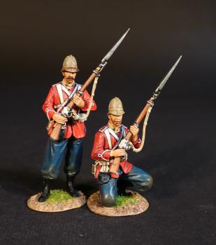 Two Infantrymen (standing ready, kneeling ready), The 2nd Battalion, 3rd (East Kent) Regiment (The Buff), The Eshowe Relief Column, The Battle of Gingindhlovu, 2nd April 1879, The Anglo Zulu War--two figures Two Infantrymen (standing ready, kneeling ready), The 2nd Battalion, 3rd (East Kent) Regiment (The Buff), The Eshowe Relief Column, The Battle of Gingindhlovu, 2nd April 1879, The Anglo Zulu War--two figures #50970