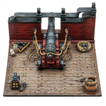 Naval 9 lb. Cannon on Ship Deck Diorama (figures not included) Naval 9 lb. Cannon on Ship Deck Diorama (figures not included) #50991