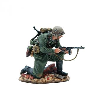 Image of German Kneeling with Captured PPSH41, German 6th Army, Stalingrad, 1942--single figure