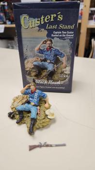 Captain Tom Custer, Seated on the Ground--single figure seated on scenic base--DAMAGED--LAST ONE!! Captain Tom Custer, Seated on the Ground--single figure seated on scenic base--DAMAGED--LAST ONE!! #51044