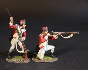 Two Marine Light Infantry (standing ramming, kneeling firing), British Marines, The Assault on the Redoubt at Breeds Hill, The Battle of Bunker Hill, June 17th 1775, The American War of Independence, 1775–1783--two figures Two Marine Light Infantry (standing ramming, kneeling firing), British Marines, The Assault on the Redoubt at Breeds Hill, The Battle of Bunker Hill, June 17th 1775, The American War of Independence, 1775–1783--two figures #51079