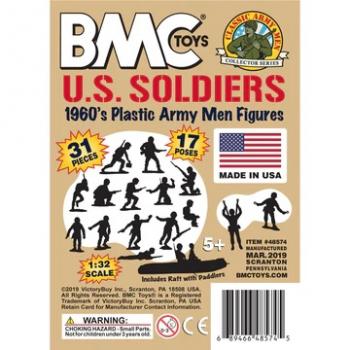 WWII U.S. Soldiers, Tan 31 pieces BMC Marx Plastic Army Men BMC Toys #51107