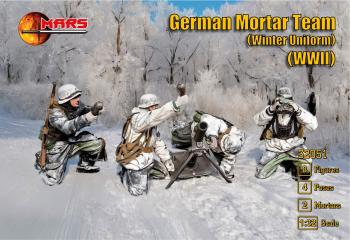 Image of German Mortar Team (Winter Uniform), WWII--8 figures in 4 poses and 2 mortars--FOURTEEN IN STOCK!