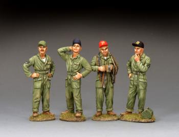 The Grease Monkey Set #1--four standing U.S. aircraft ground crew figures #51156