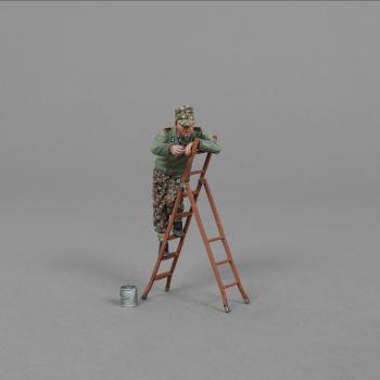 SPG Crew ‘Finishing Touches’--single WWII SPG crewman figure on ladder with paint can--RETIRED--LAST ONE!! #51172