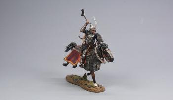 Ottoman Cavalry Attacking with Axe (silver armor), Ottoman Empire--single mounted figure with raised axe #51178