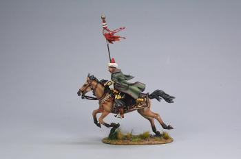 Ottoman Cavalry Tugh standard-bearer (green coat), Ottoman Empire--single mounted figure with raised standard #51183