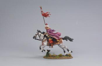 Ottoman Cavalry Tugh standard-bearer (purple coat), Ottoman Empire--single mounted figure with raised standard #51184
