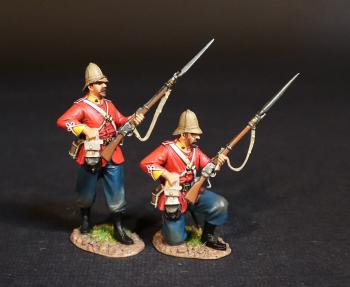 Two Infantrymen in Pith Helmets (standing reaching for cartridge; kneeling reaching for cartridge), The 57th (West Middlesex) Regiment, The Eshowe Relief Column, The Battle of Gingindhlovu, 2nd April 1879, The Anglo Zulu War--two figures Two Infantrymen in Pith Helmets (standing reaching for cartridge; kneeling reaching for cartridge), The 57th (West Middlesex) Regiment, The Eshowe Relief Column, The Battle of Gingindhlovu, 2nd April 1879, The Anglo Zulu War--two figures #51219
