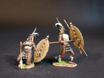 Two Zulu Warrior Casualties (kneeling wounded; standing falling backwards), The uThulwana Regiment, The Zulu Impi, Battle of Gingindhlovu, 2nd April 1879--two figures Two Zulu Warrior Casualties (kneeling wounded; standing falling backwards), The uThulwana Regiment, The Zulu Impi, Battle of Gingindhlovu, 2nd April 1879--two figures #51287
