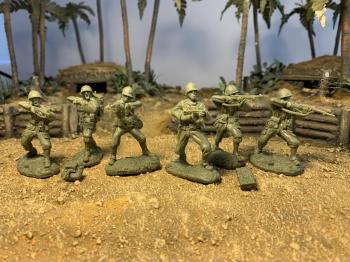 WWII U.S. Marines Set #2--6 in 6 Action Poses (OD Green) #51294
