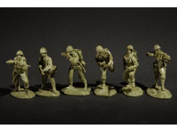 WWII U.S. Marines Set #1--6 in 6 Action Poses (OD Green) #32486
