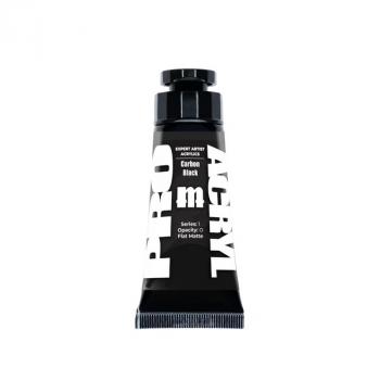 Image of Carbon Black, ProAcryl Expert Acrylics 002 (Flat Matte)--30mL tube (1 fluid ounce) with an easy-access flip top lid Image of Carbon Black, ProAcryl Expert Acrylics 002 (Flat Matte)--30mL tube (1 fluid ounce) with an easy-access flip top lid