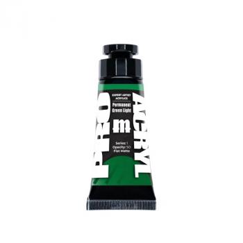 Permanent Green Light, ProAcryl Expert Acrylics 004 (Flat Matte)--30mL tube (1 fluid ounce) with an easy-access flip top lid #51312