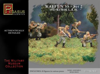 WWII German Waffen SS Set 2--forty-three 1:72 scale plastic figures in 20 poses #10588