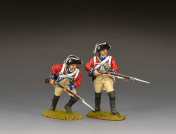 Image of Redcoats Advancing Forward Set #1, 4th (King Own) Regiment of Foot--two figures (standing ready, charging forward)