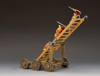 Image of The Medieval 'Escalade' Siege Ladder#1--single siege ladder and three men-at-arms figures (2 with bared swords) Image of The Medieval 'Escalade' Siege Ladder#1--single siege ladder and three men-at-arms figures (2 with bared swords)