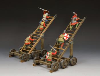 Image of The Medieval 'Escalade' Siege Ladders' Value Added Set--two siege ladders and six men-at-arms figures