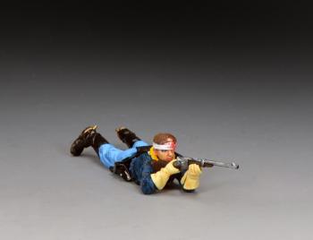 Image of The Last Stand Trooper, John Ford's Cavalry--single figure lying prone with carbine, bloodied bandage around head Image of The Last Stand Trooper, John Ford's Cavalry--single figure lying prone with carbine, bloodied bandage around head