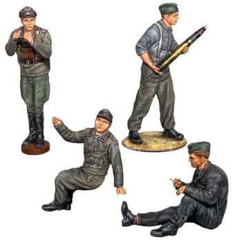 Image of German Tank Crew Four Figure Set--four figures (two standing, two seated)